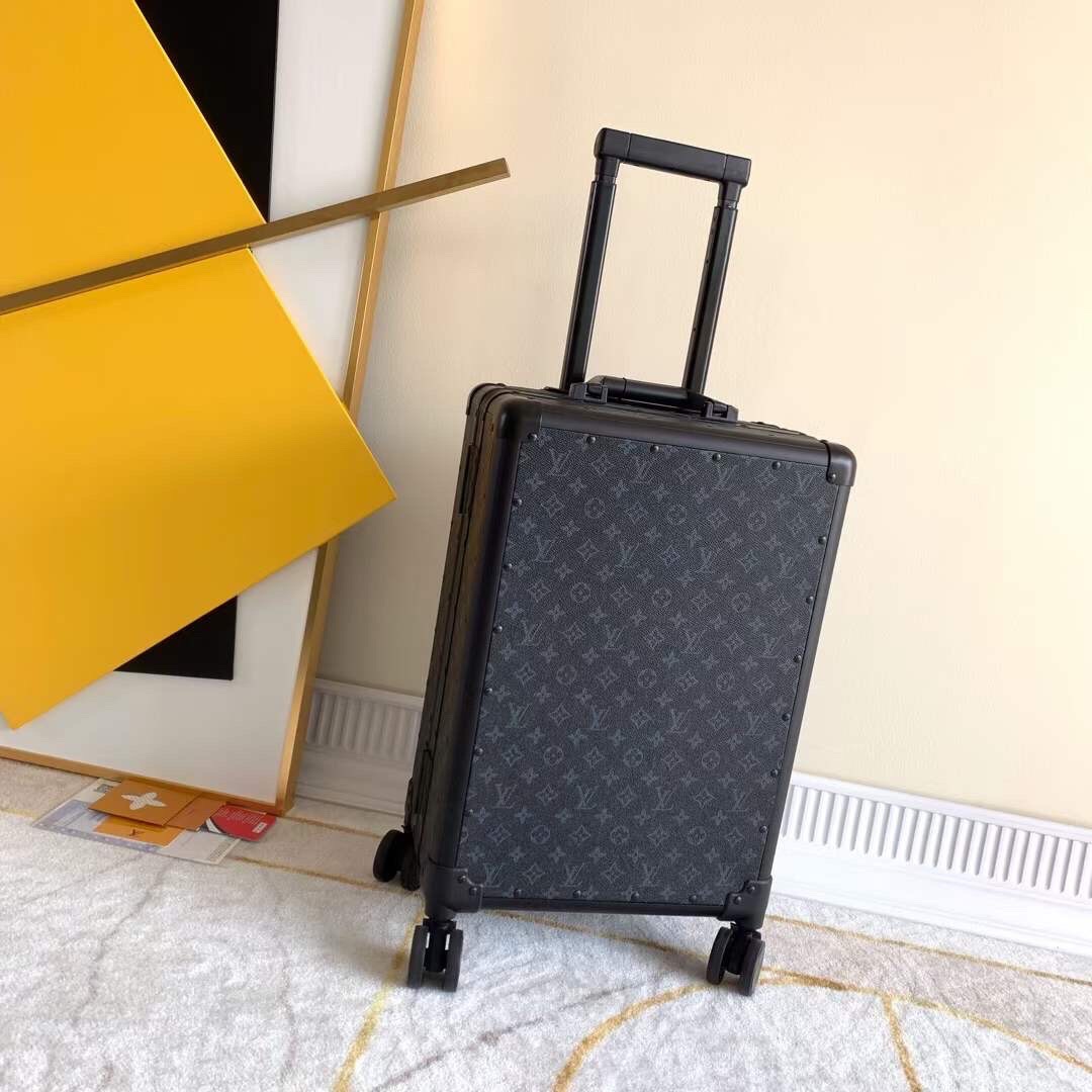 [TOP] Louis Vuitton LV Rolling Luggage 37-21-57 CM - Black - 711 Luxury