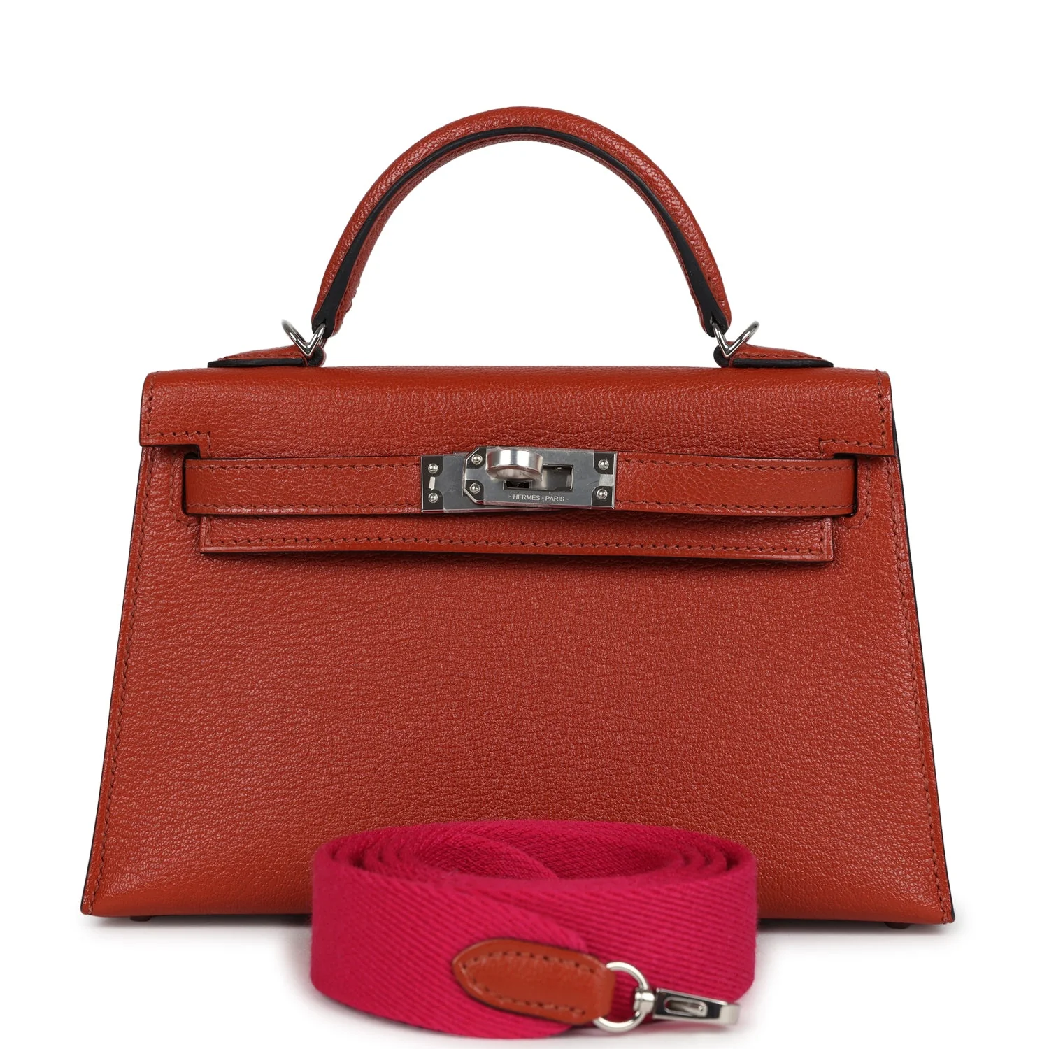 Hermes Kelly Sellier  Cuivre Chevre Mysore Palladium Hardware