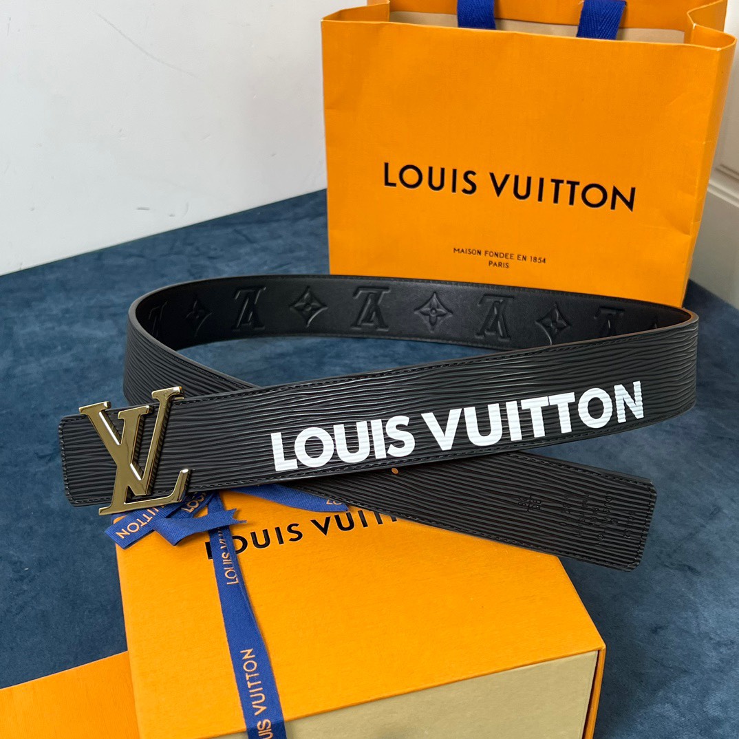 [TOP] Louis Vuitton LV Men's Belt 4 cm - Black - 711 Luxury
