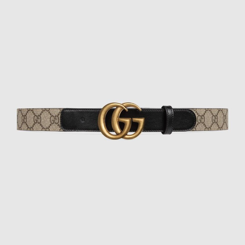 [TOP] GUCCI GG Belt Calfskin/Sueme Canvas 3.0cm - Black - 711 Luxury
