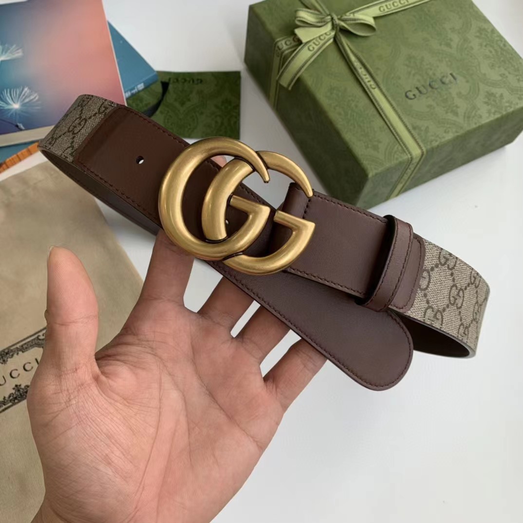 [TOP] GUCCI GG Belt 4.0cm - Brown - 711 Luxury