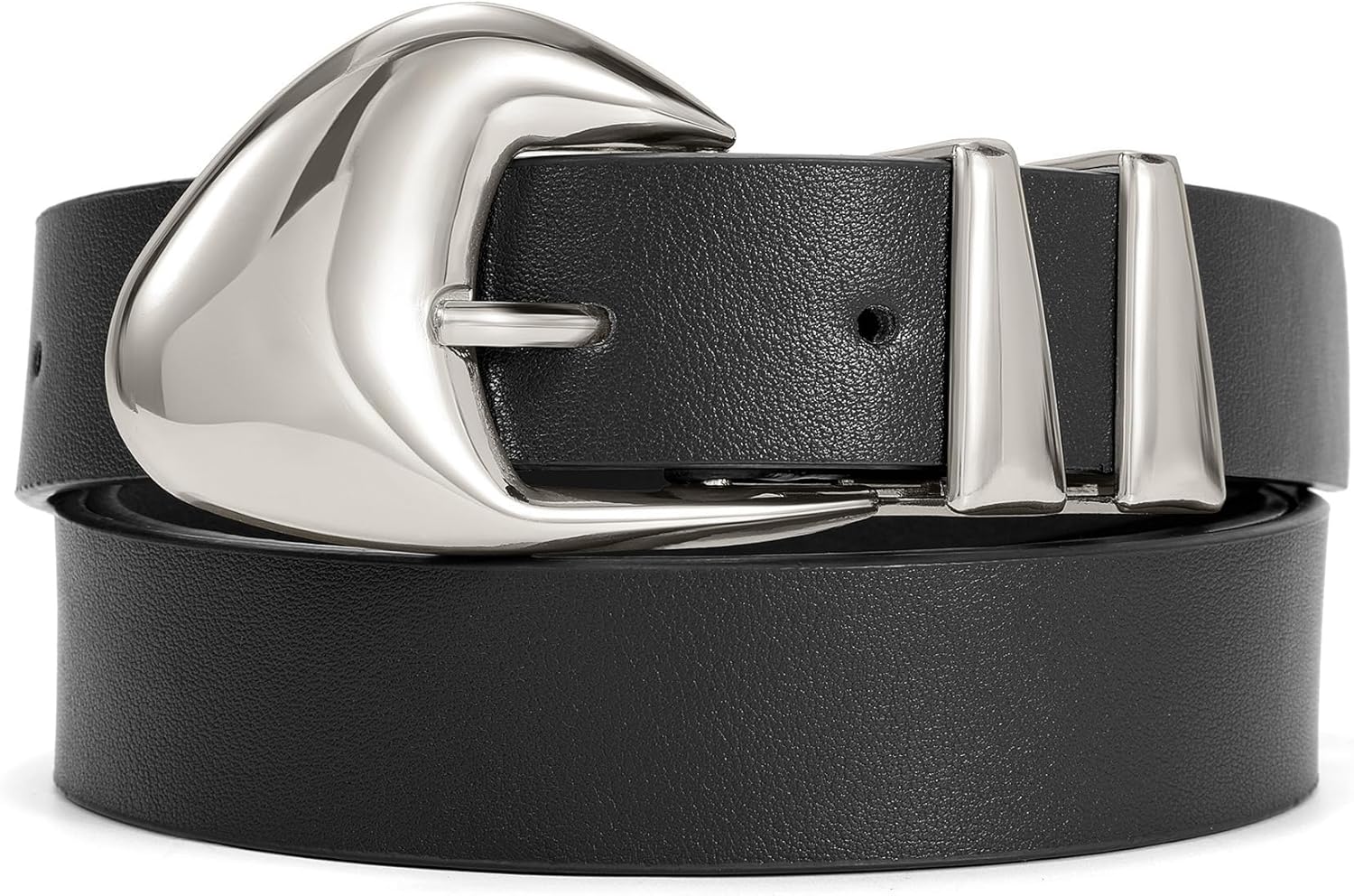XZQTIVE Women's Leather Belts for Jeans Dress Pants Black Brown Belts for Women Ladies Waist Belts with Gold Buckle