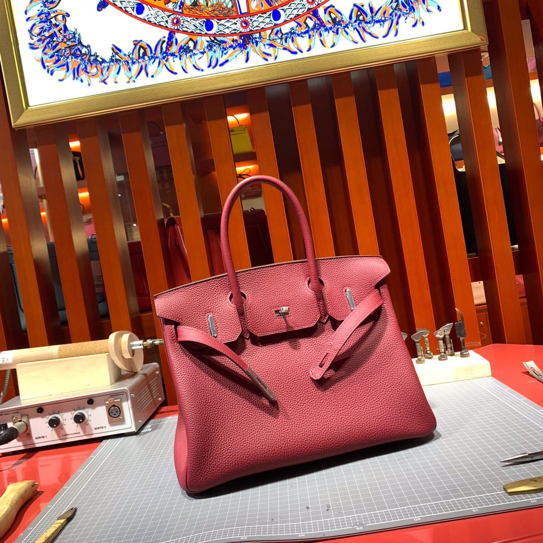 [TOP] HERMES Birkin Togo Leather 30cm - Rubis & SHW