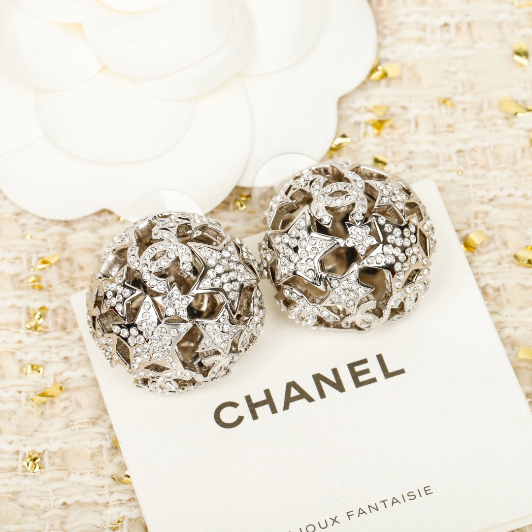[TOP] CHANEL Earrings - Silver