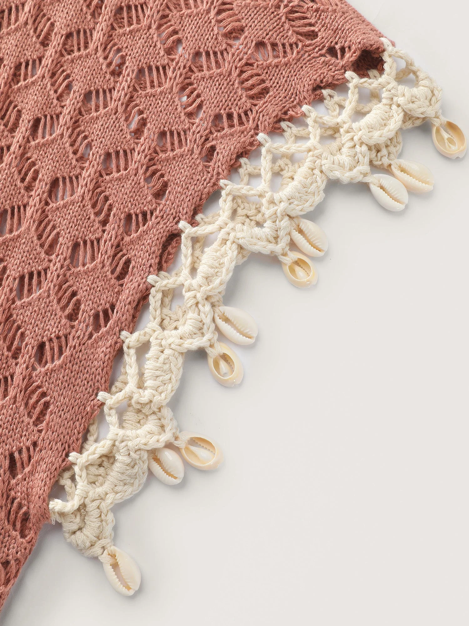 Hand Hooked Lace Waist-Tie Swim Cover-Up