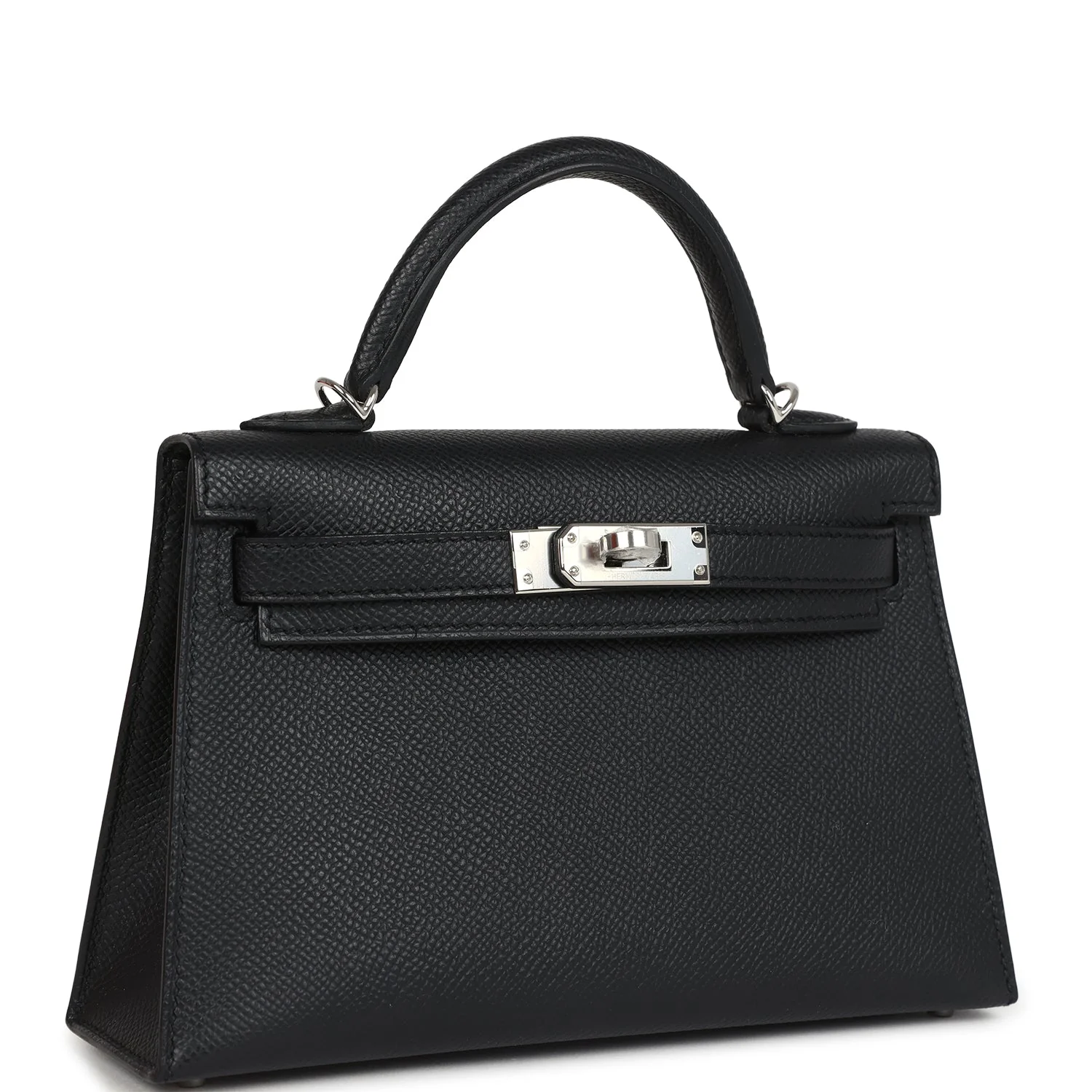 Hermes Kelly Sellier  Black Epsom Palladium Hardware