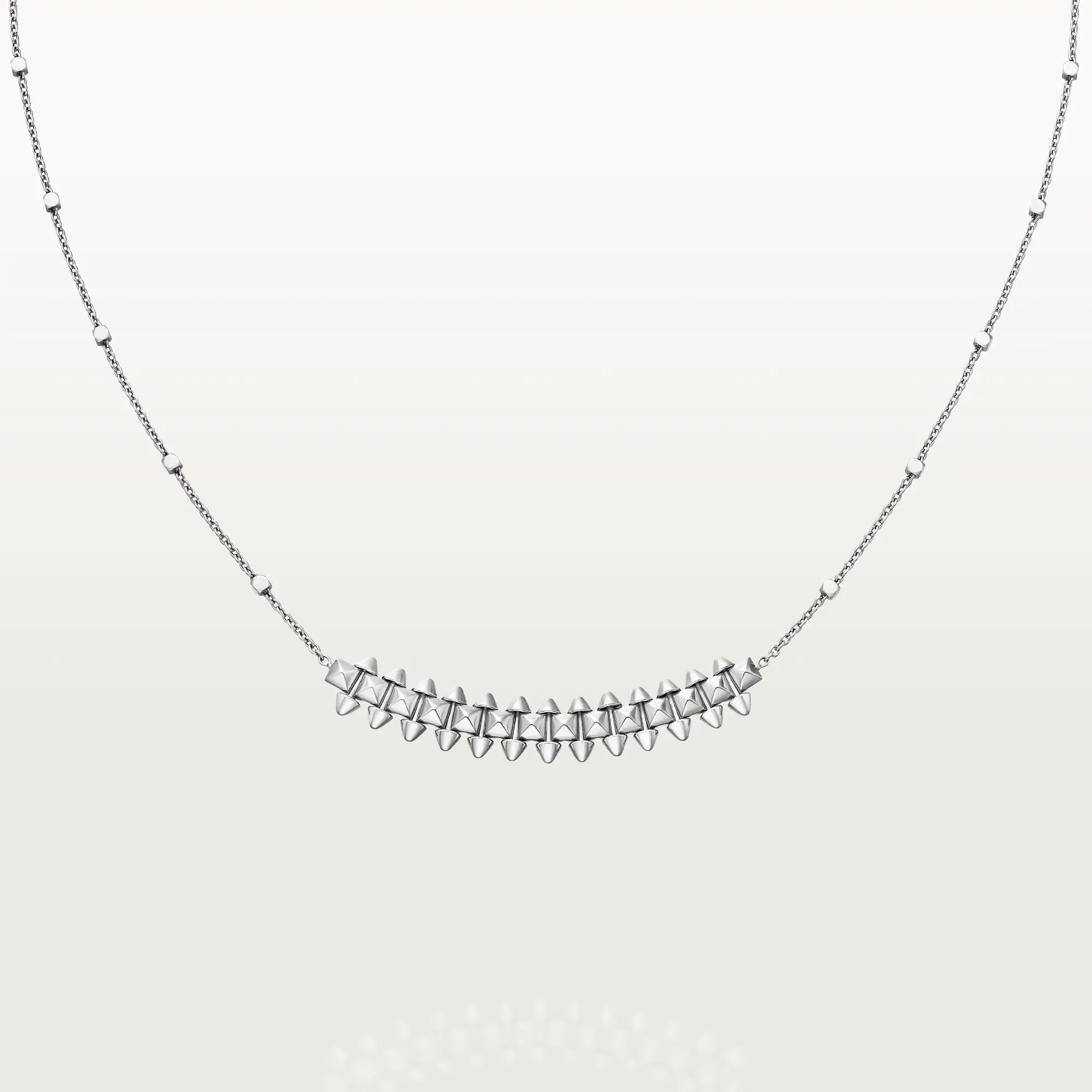 Carty Bullet Necklace, White Gold, Geometric Mesh