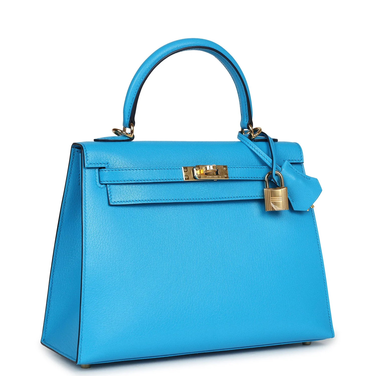 Hermes Kelly Sellier  Bleu Frida Chevre Gold Hardware