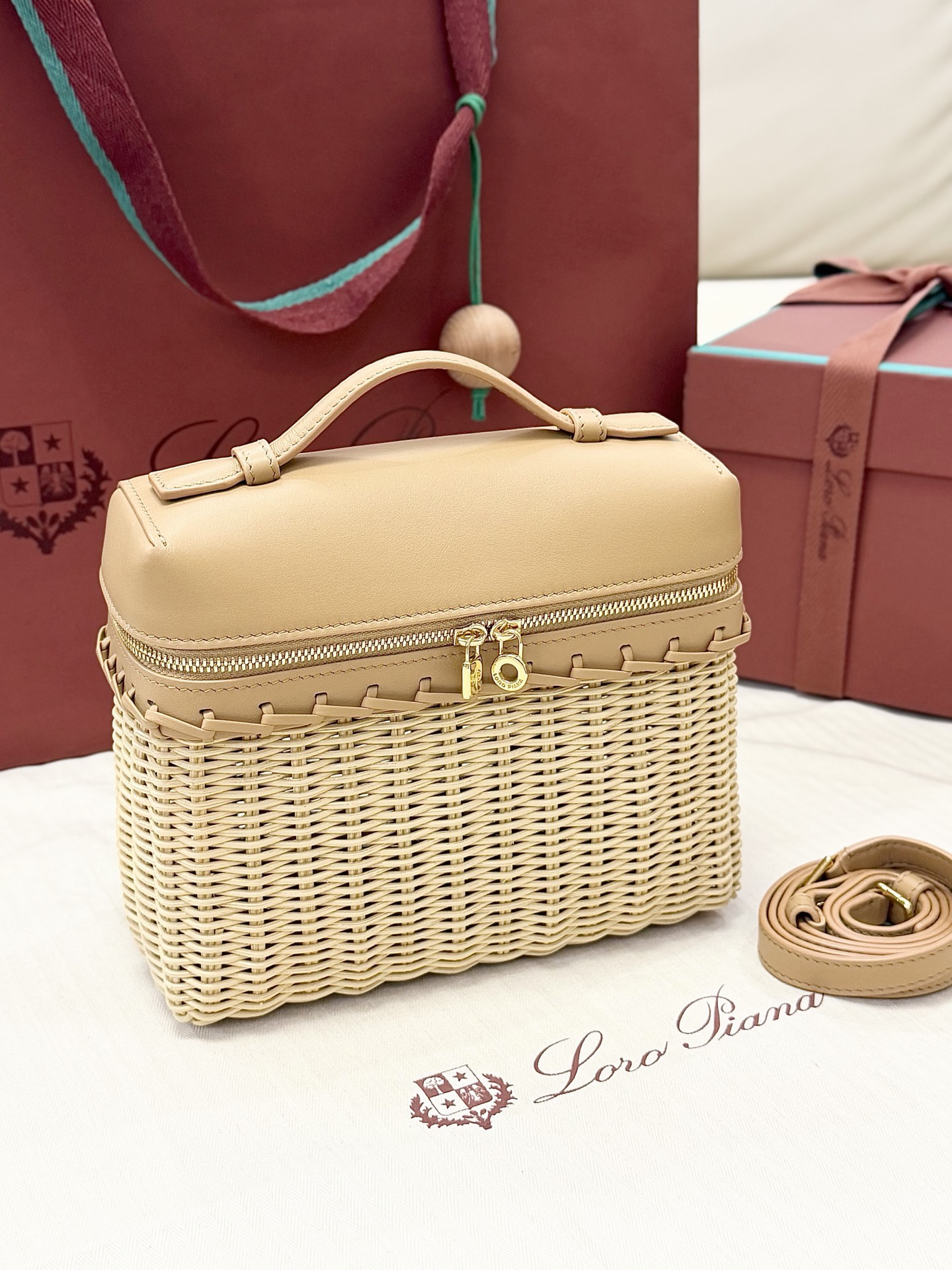 [TOP] Loro Piana Extra Bag 17.5x21x10cm - Khaki - 711 Luxury