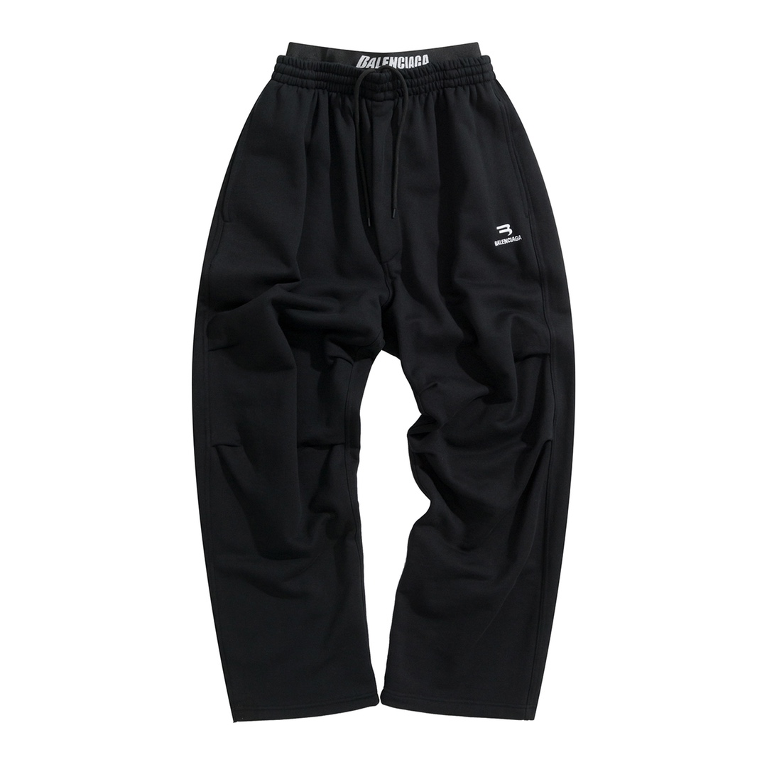 Balenciaga Double Waist Double Hook Embroidered Sweatpants #291423
