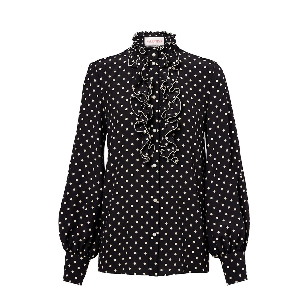 Valentino Clothing Valentino Garavani Polka-Dot Silk CrêPe De Chine Blouse #387906 | Nigo Office
