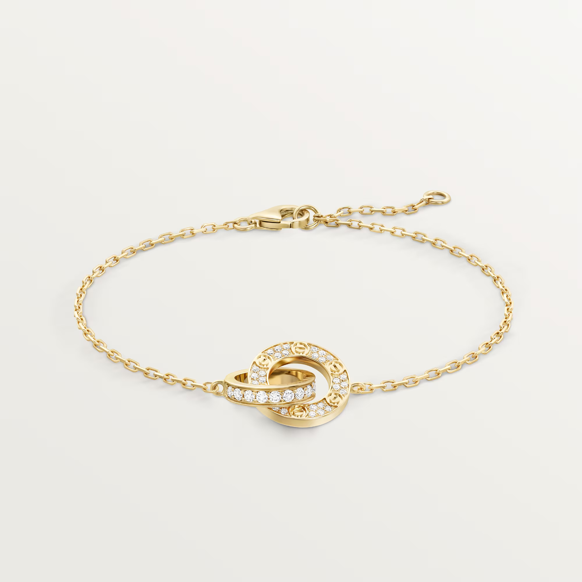 Carty Love Luna Loop Bracelet, Yellow Gold, Paved