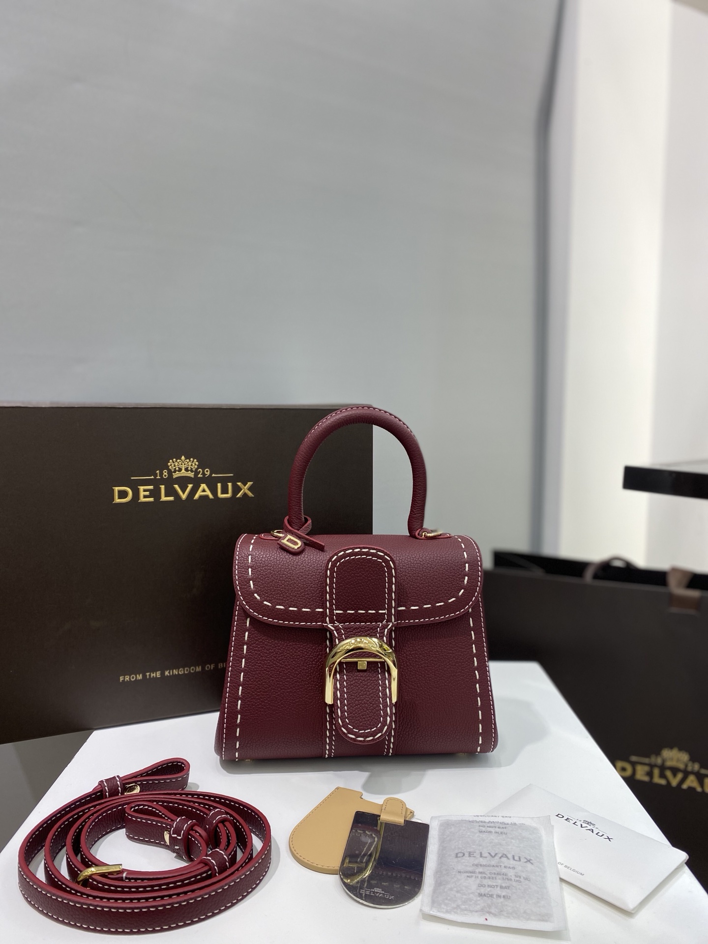 [TOP] Delvaux Brillant Bag 20x12x15.5cm - Dark Red - 711 Luxury