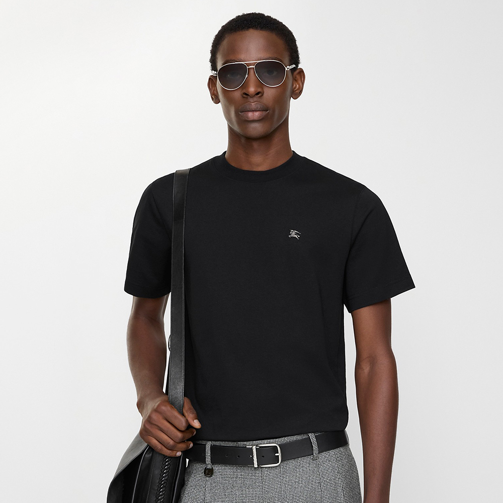 Burberry black Clothing Burberry Metal EKD Cotton T-shirt in Black | Nigo Office
