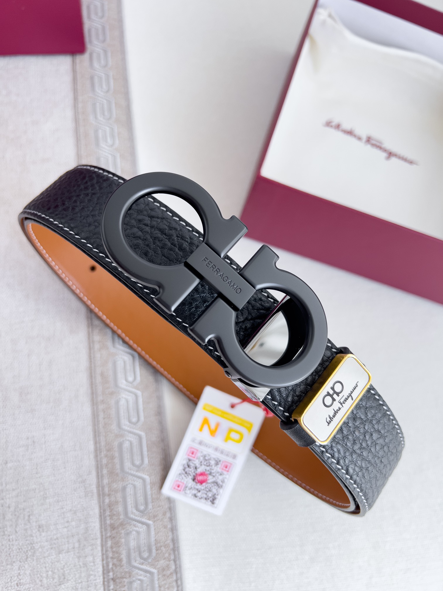 [TOP] Ferragamo Men's Belt 3.5cm - Black - 711 Luxury