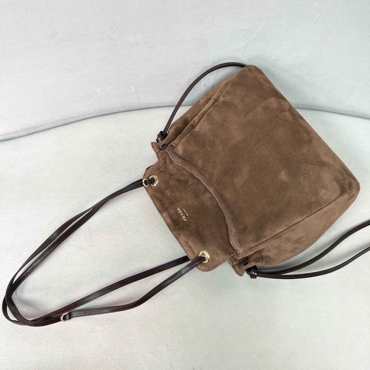 [TOP] PRADA Carry Bag 28x32x14cm - Brown