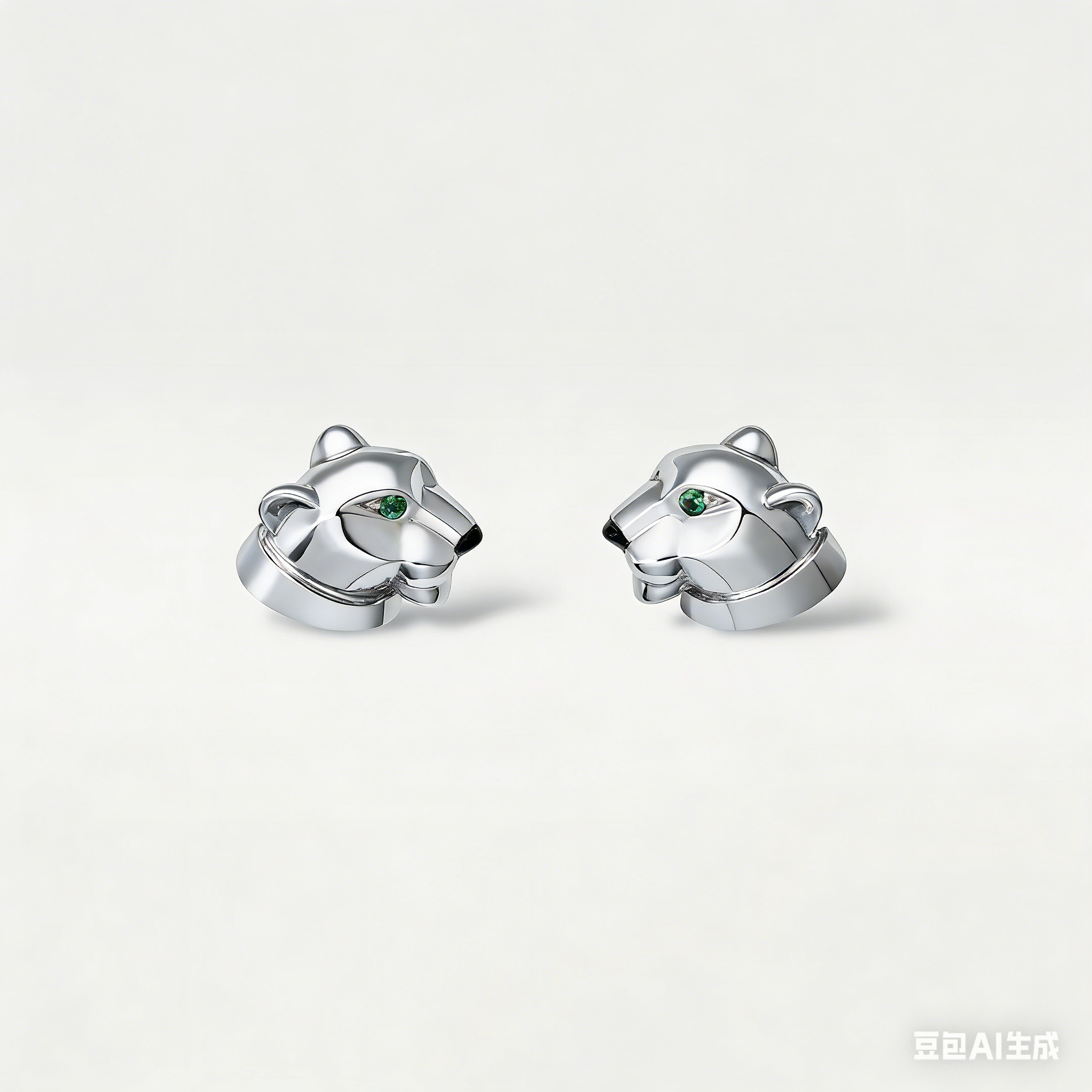 Carty Panther Pure Earrings,White Gold, Stud