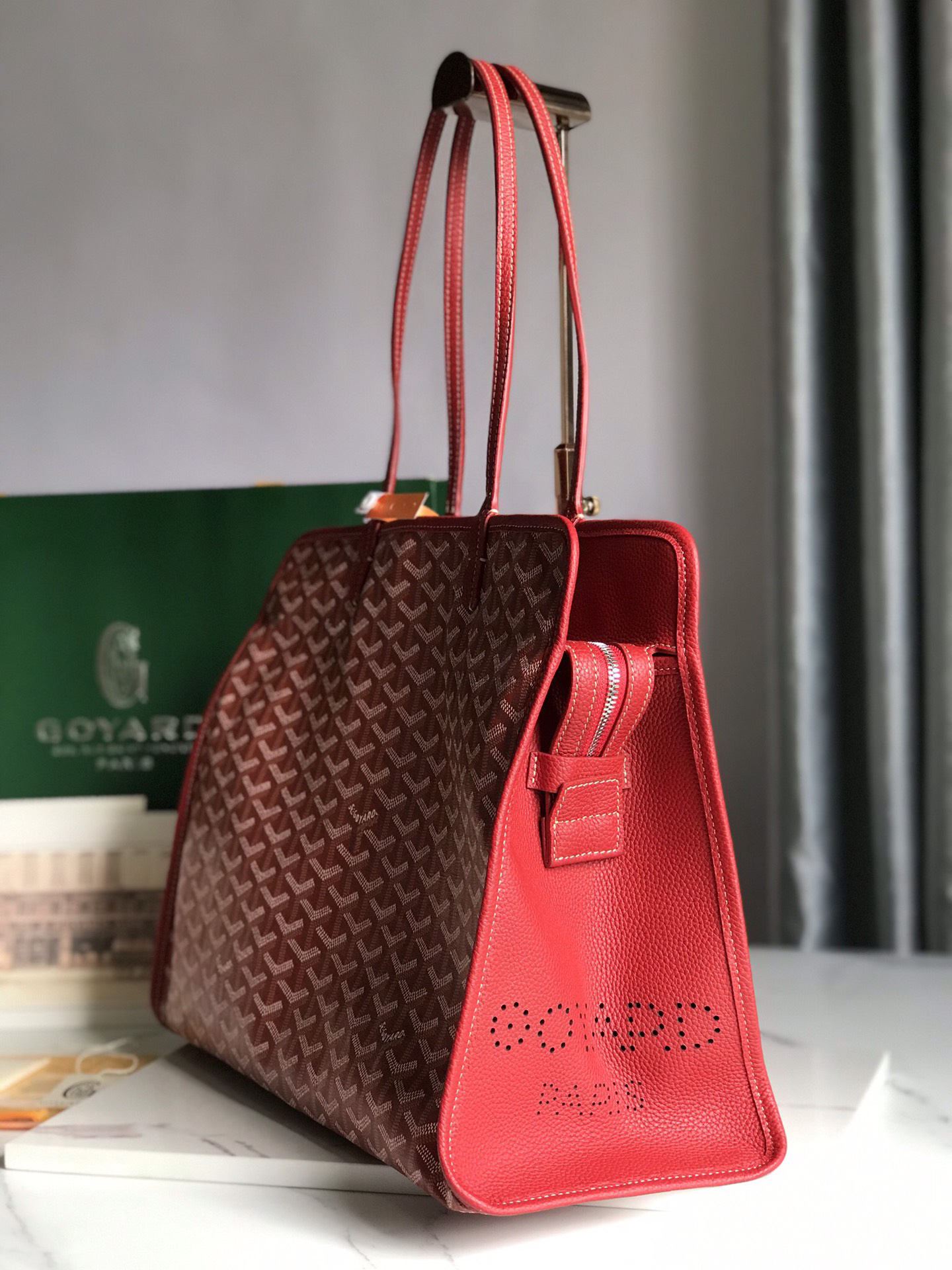 [TOP] Goyard Hardy Bag 40*17*31cm  - Red - 711 Luxury