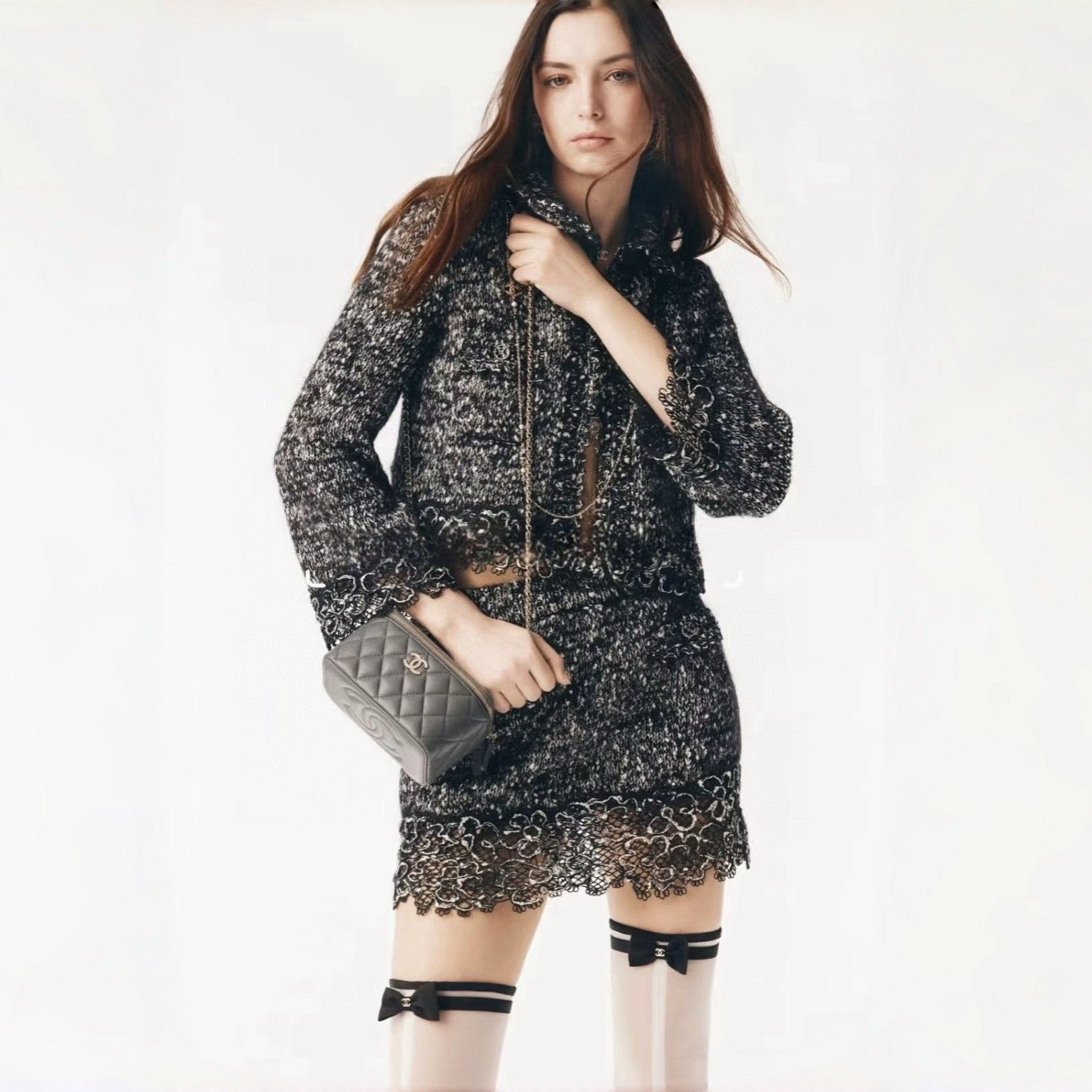 Chanel Clothing CHANEL Top-quality Version Grainy Hollow Cardigan Skirt #334775 | Nigo Office