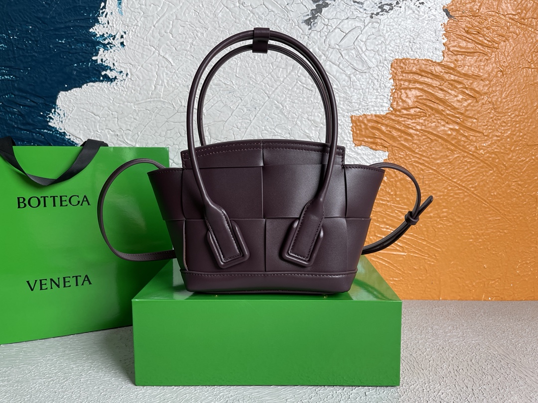 [TOP] Bottega Veneta BV MINI ARCO Bag Calfskin 29x19x9cm - Dark Purple - 711 Luxury
