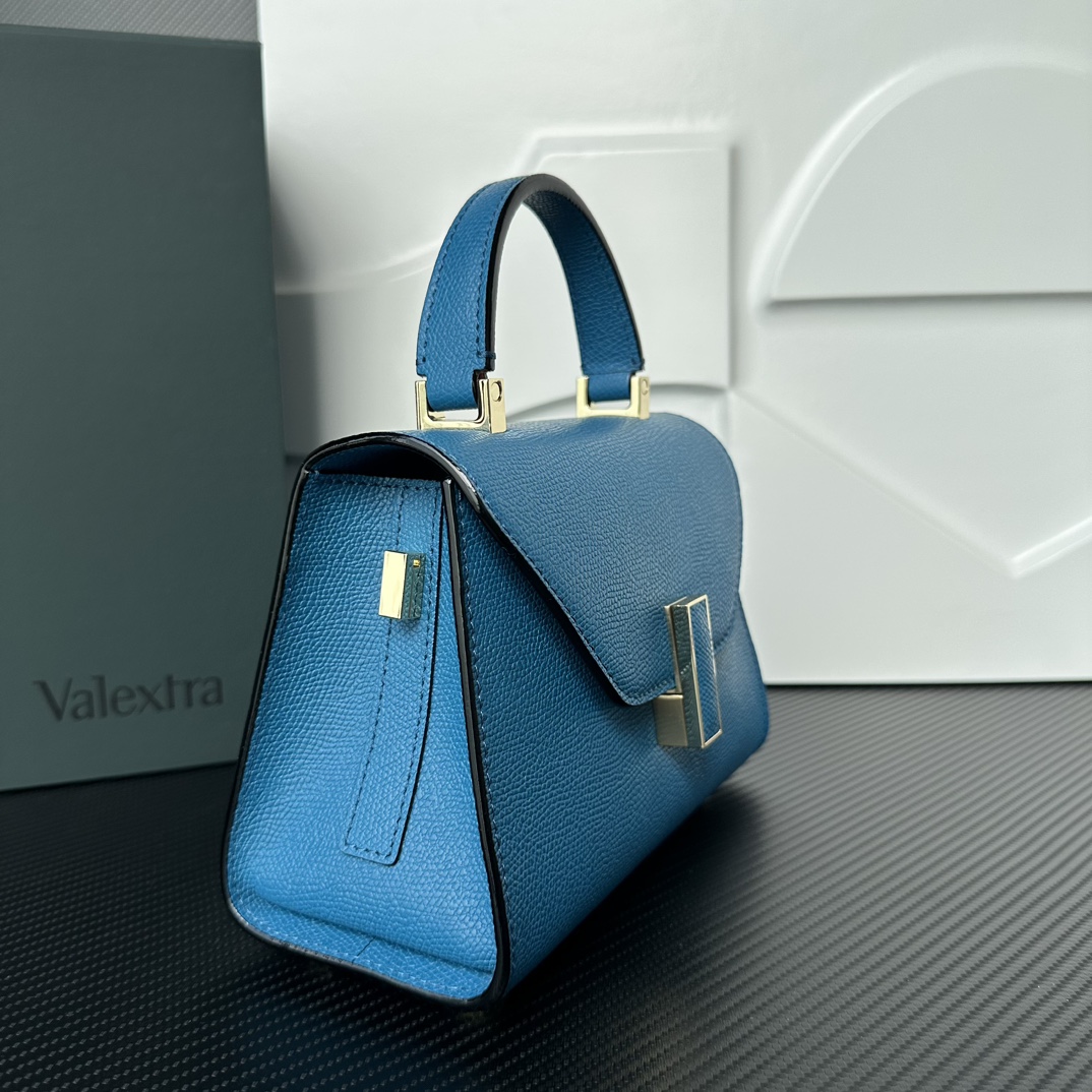 [TOP] VALEXTRA lside Bag 19.5x14x9.5cm - Blue - 711 Luxury