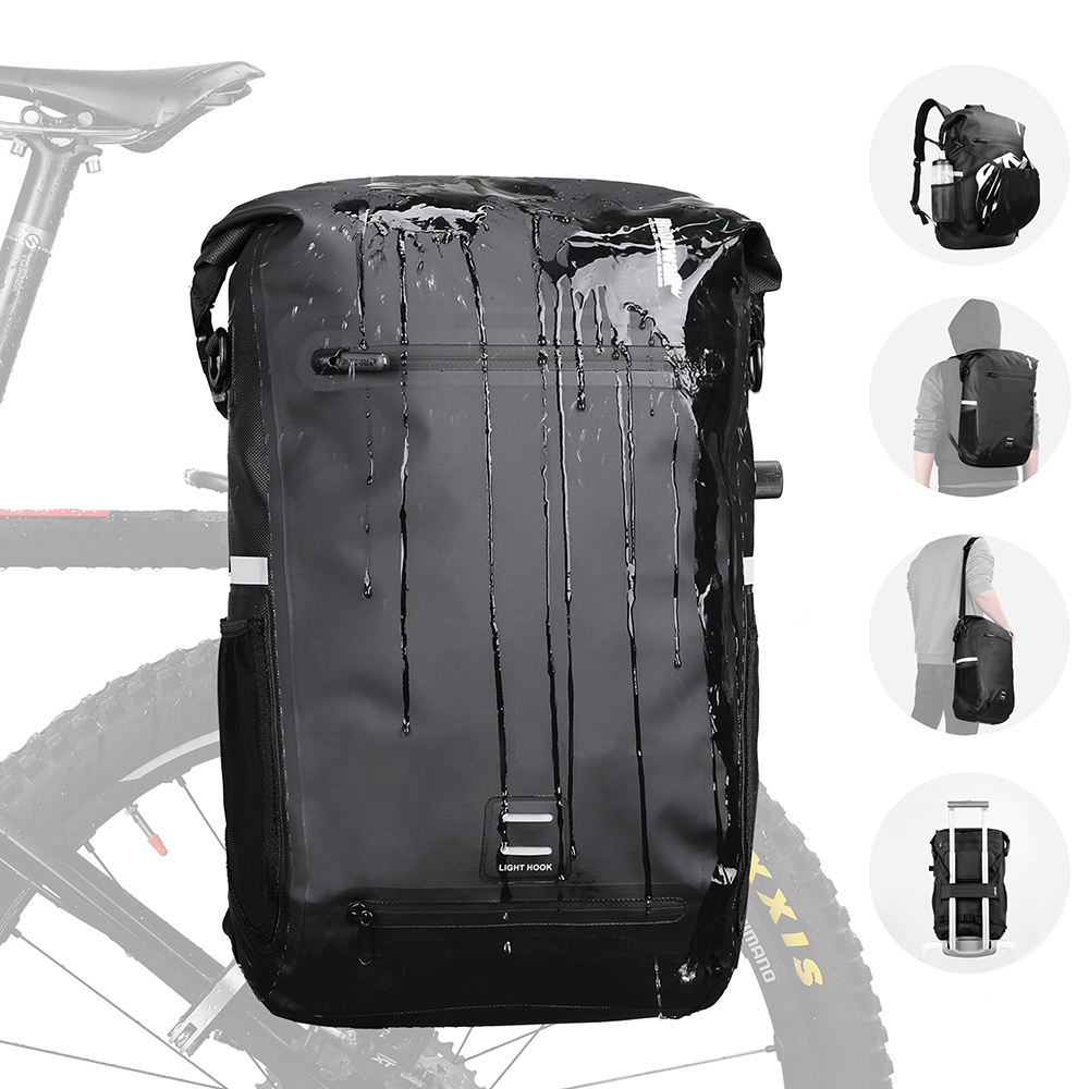 Bike Rear Rack Trunk Bag – Waterproof Large Capacity Bicycle Rack Bag for Road, Commuter & Touring Bikes