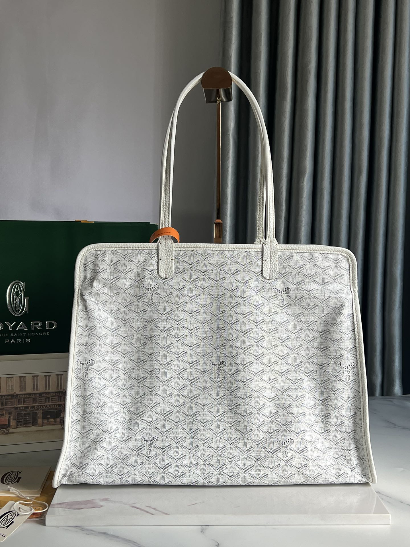 [TOP] Goyard Hardy Bag 40*17*31cm  - White - 711 Luxury