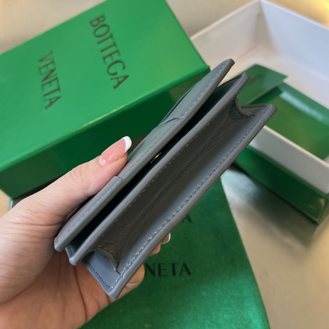 [TOP] Bottega Veneta BV Folding Slim Business Card Holder 12.5x7.5 cm - Dark Grey - 711 Luxury