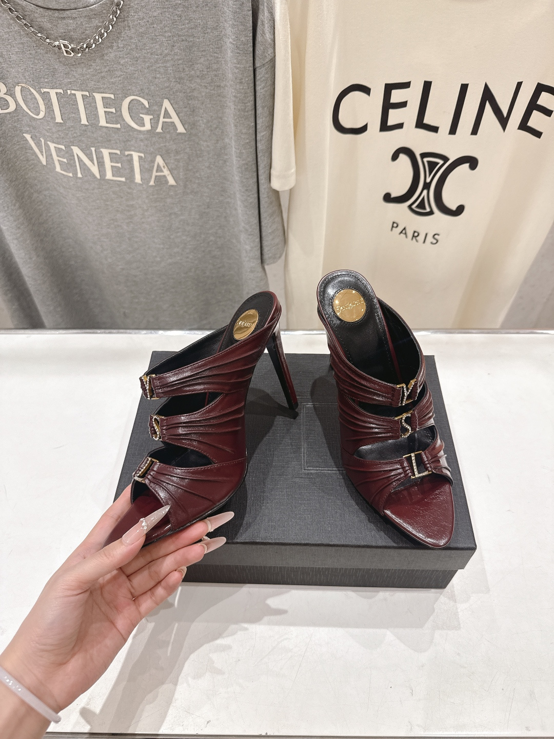 [TOP] Yves Saint Laurent YSL 10cm High Heel Slides - 3 Colours