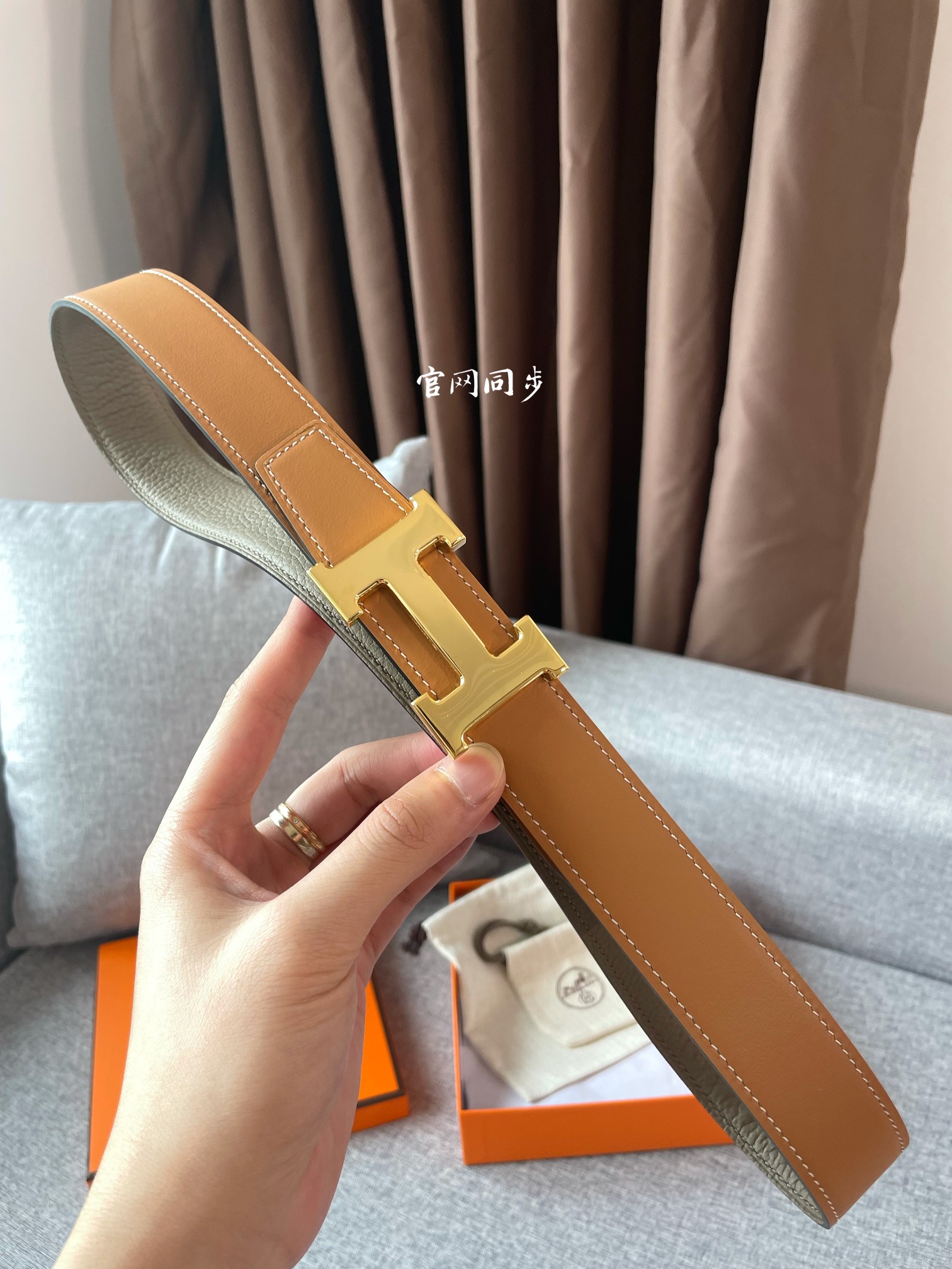 [TOP] HERMES Calfskin Belt 32mm - Brown - 711 Luxury