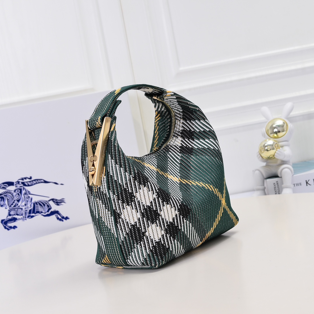 [TOP] BURBERRY Plaid Bag 21.5 x 10.5 x 23cm - Green - 711 Luxury