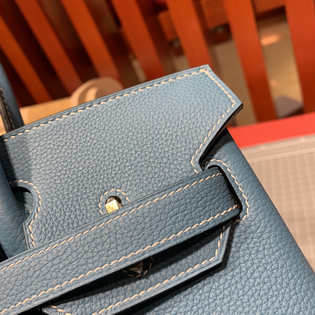 [TOP] HERMES Birkin Togo Leather 30cm - Bleu Jean & GHW