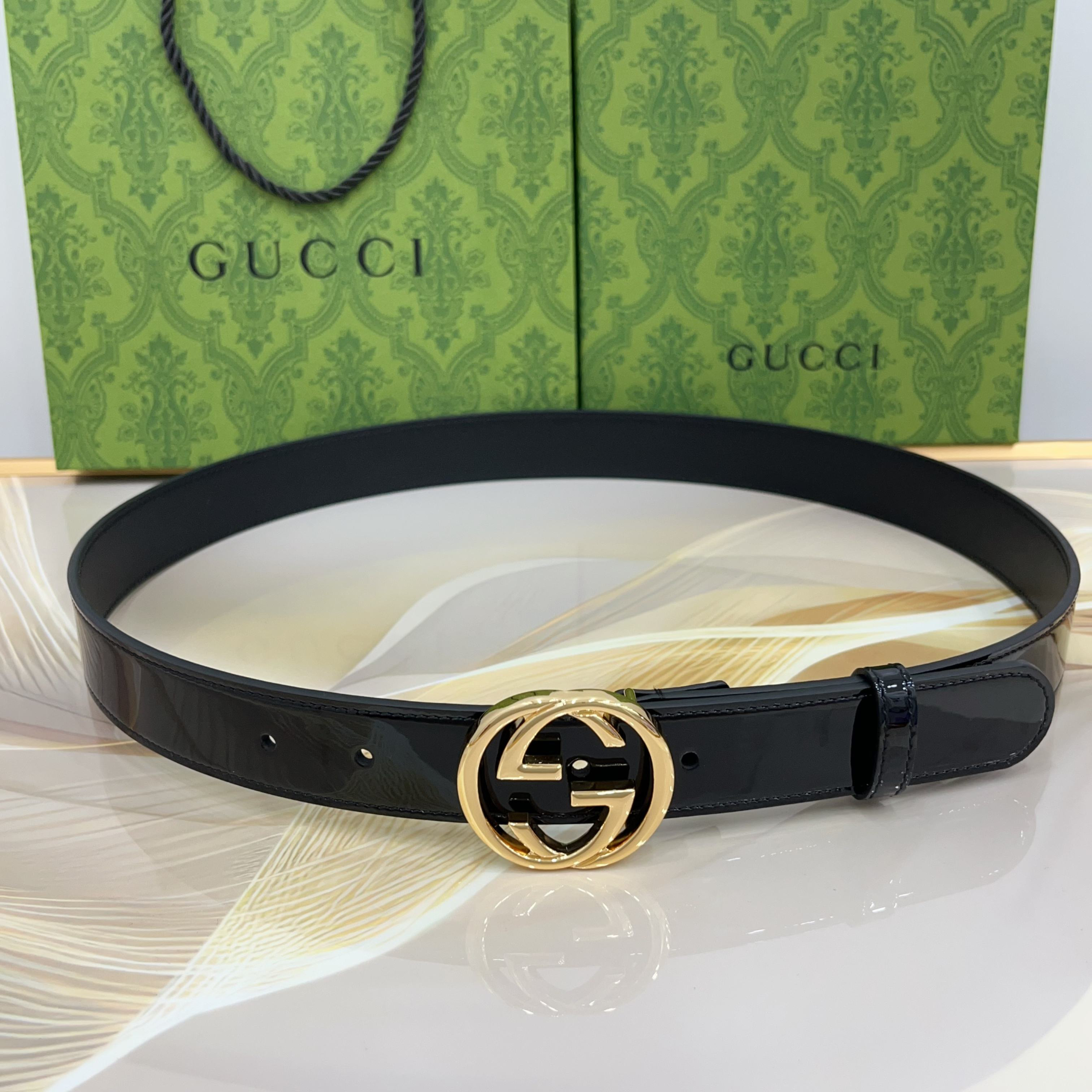 [TOP] GUCCI  Belt 3 cm - Black - 711 Luxury