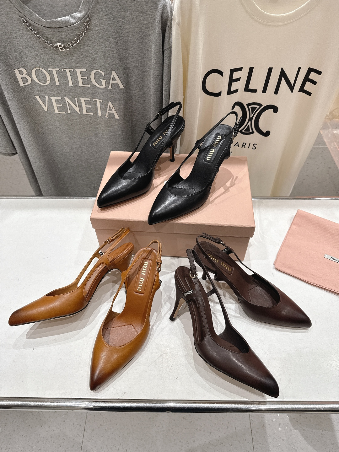 [TOP] Miu Miu High Heel Mules - 3 Colors