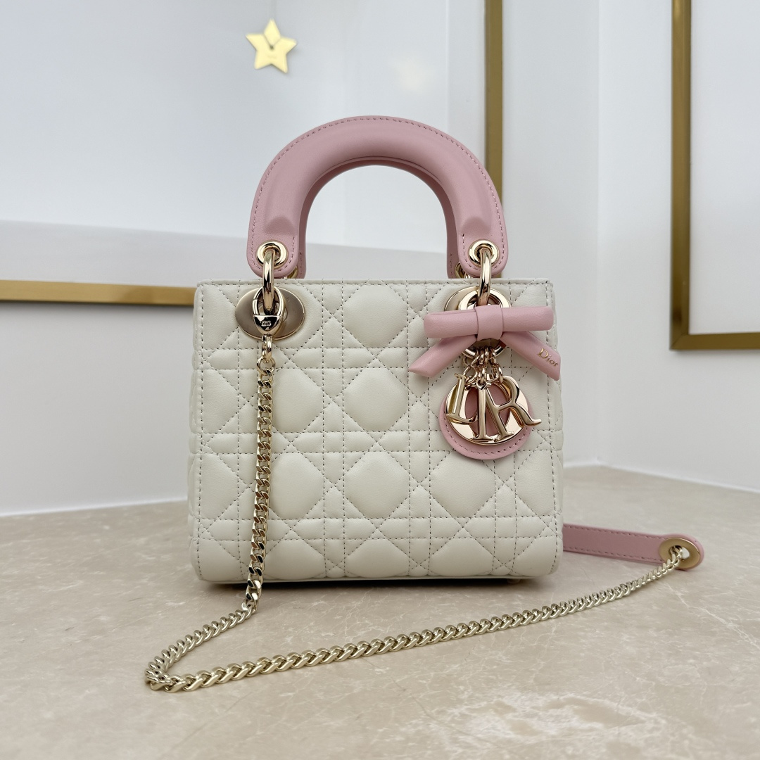 [TOP] Christian Dior Lady Dior Bag Lambskin 17x15x7cm - 3 Colors - 711 Luxury