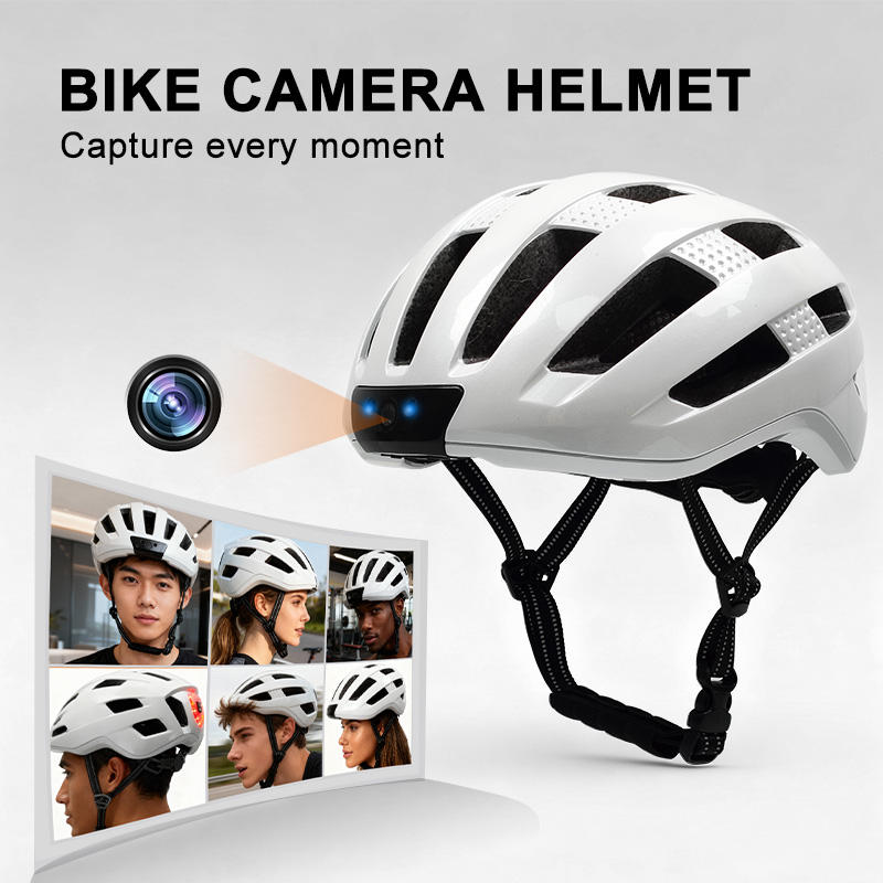 New Smart Bicycle Helmet with LED Lights & Built-in Camera – Adult Road Cycling Helmet for Night Riding Safety