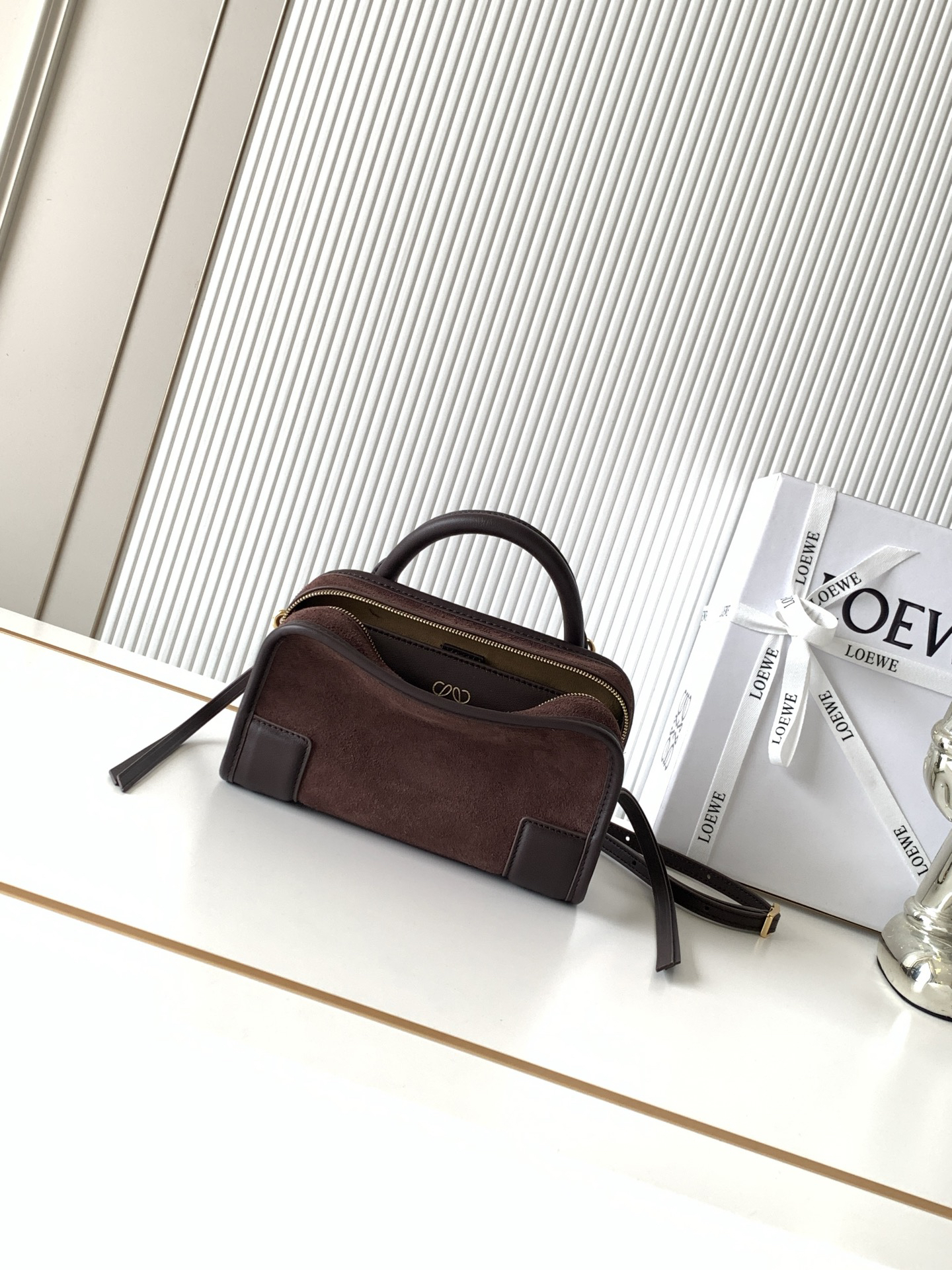 [TOP] LOEWE Amazona 180 Suede Bag 20*11.5*7 CM - Dark Chestnut - 711 Luxury