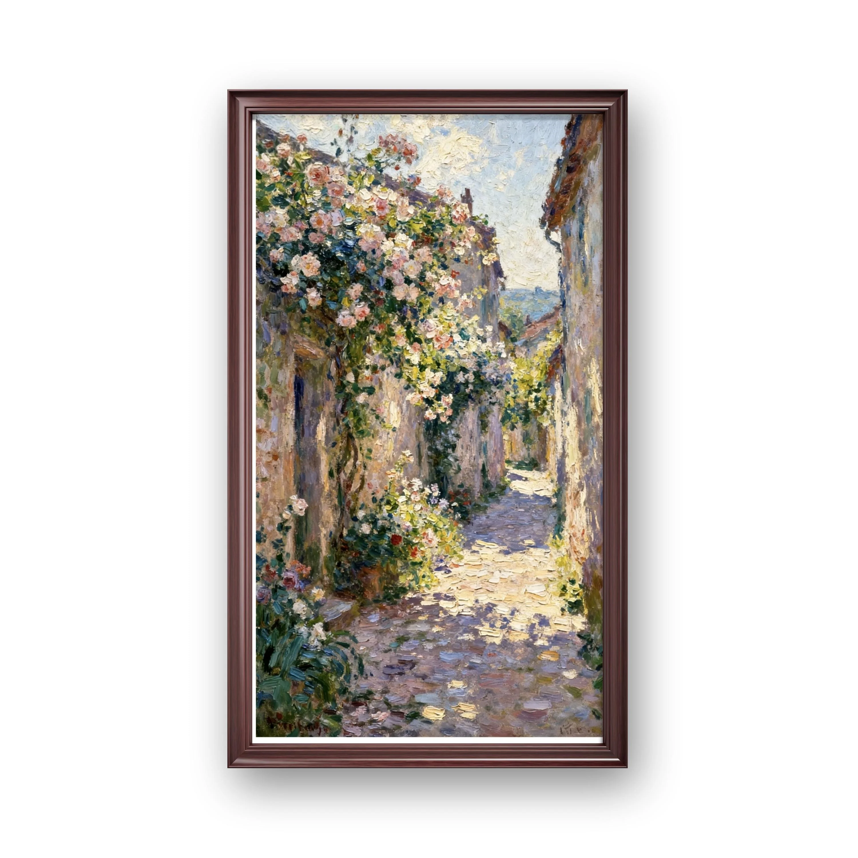 Flower Shadows on Stone Wall