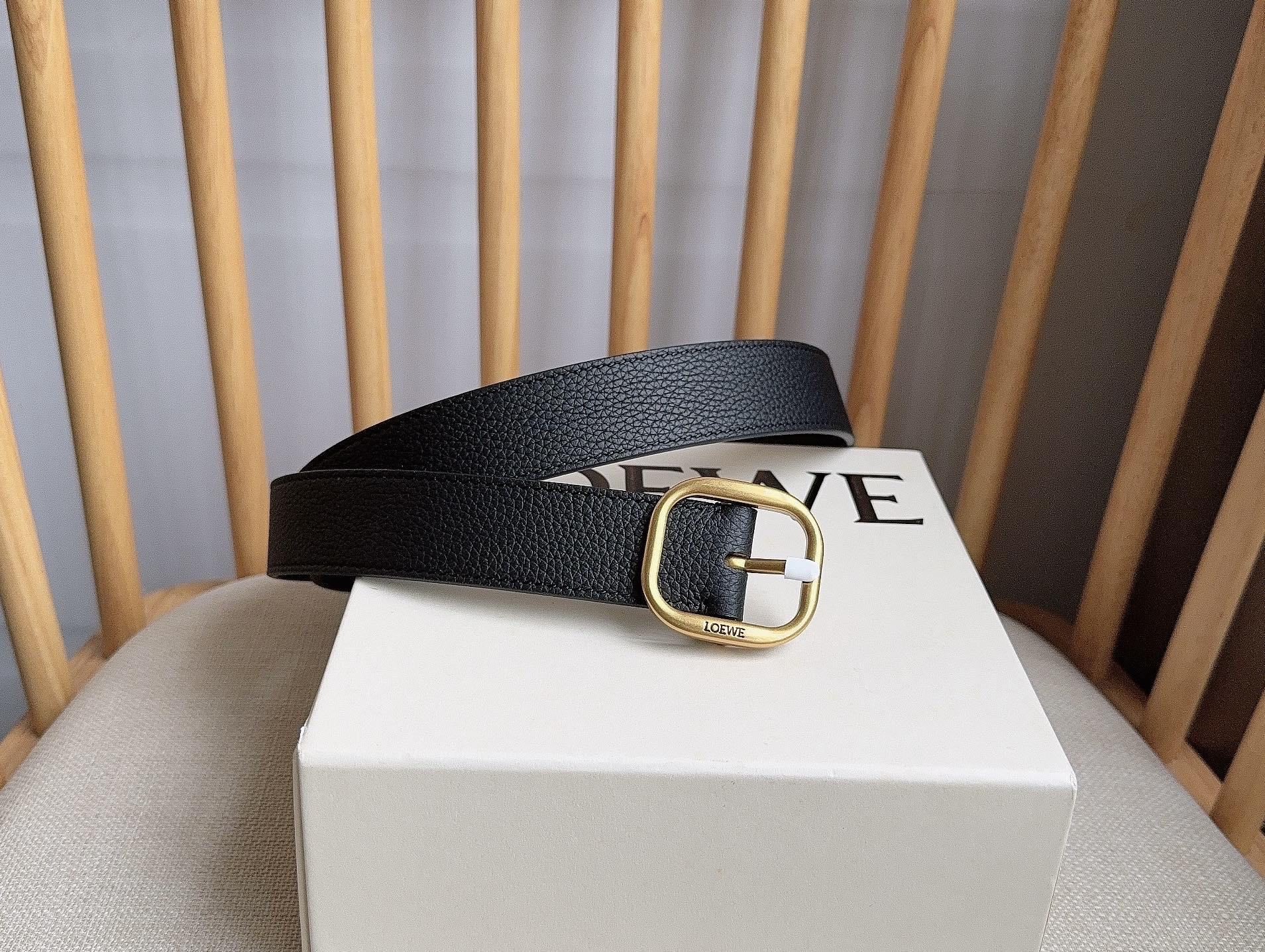 [TOP] LOEWE Leather Belt 3.0cm - Black - 711 Luxury