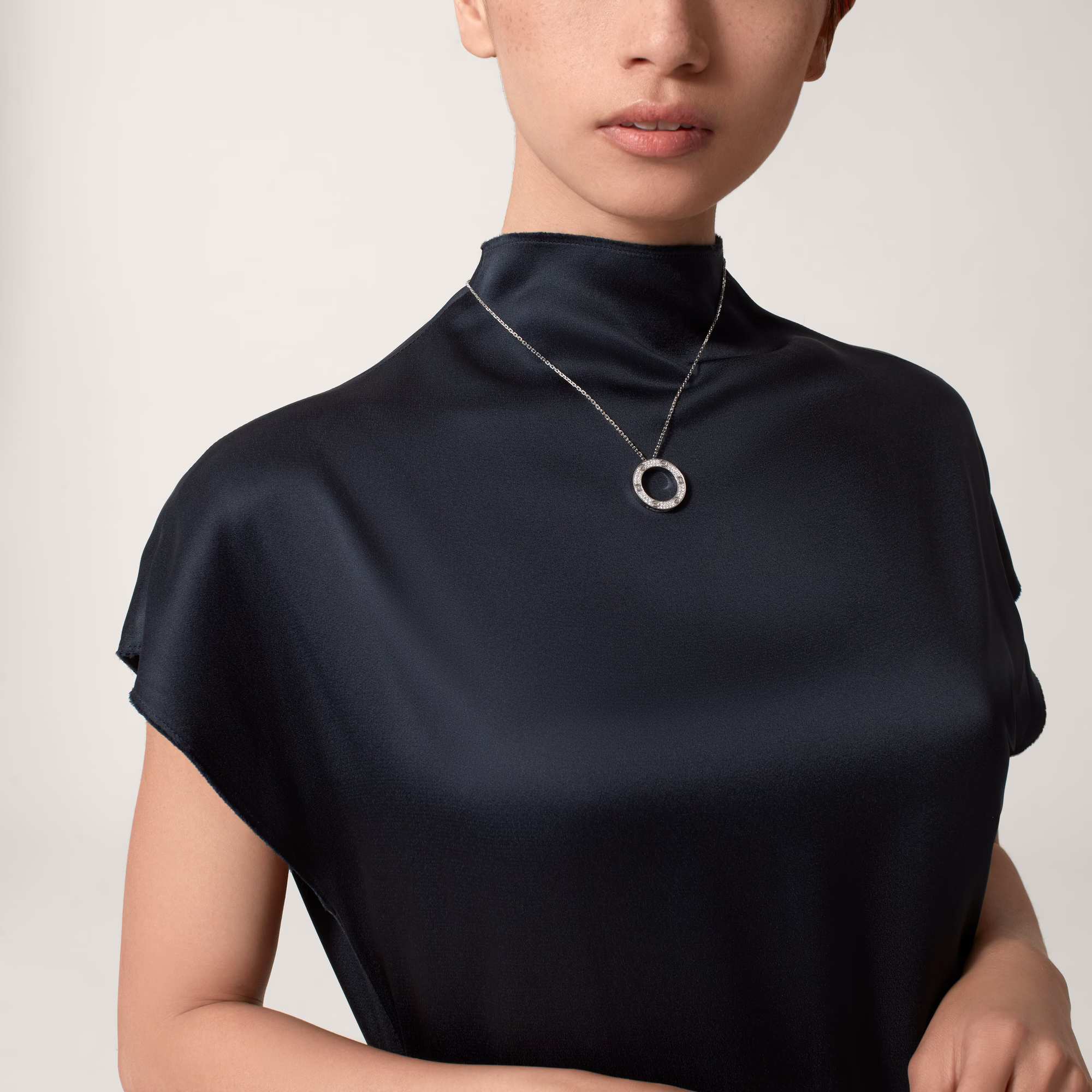 Carty Love Stardust Necklace, White  Gold, Paved  Moissanite