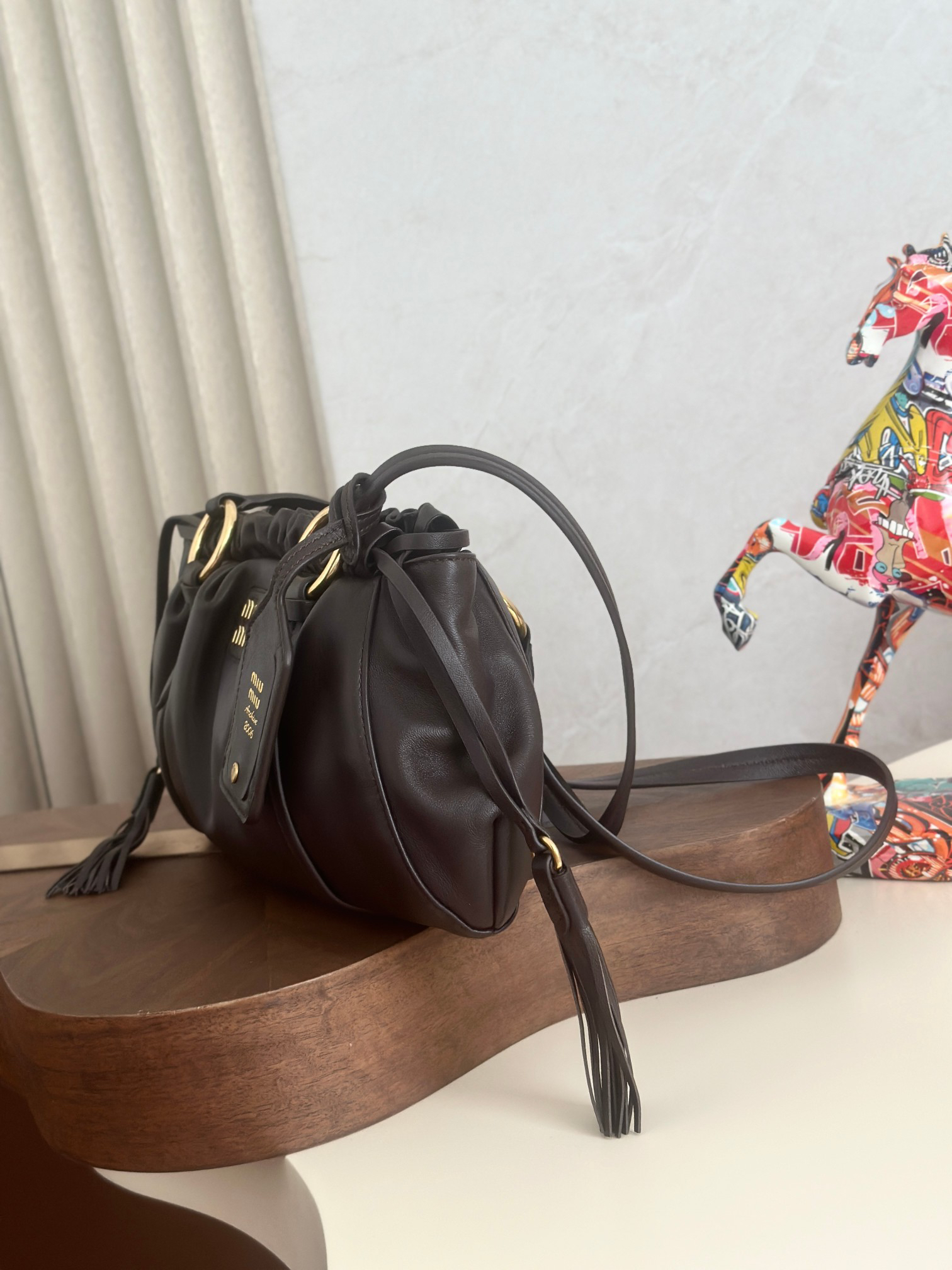 [TOP] Miu Miu Hobo Bag Lambskin 32x16x10.5cm - Black - 711 Luxury