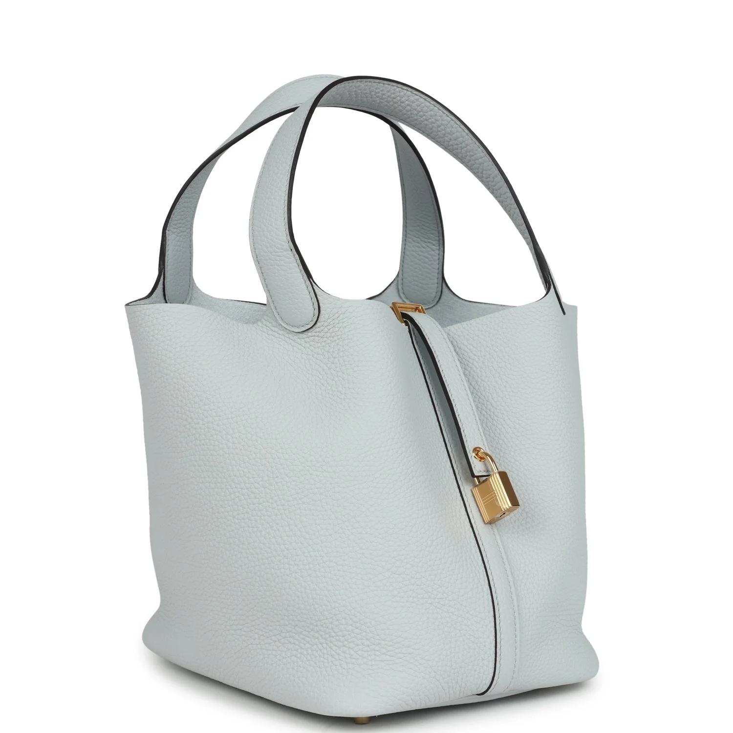 Hermes Picotin Lock  Bleu Pale Clemence Gold Hardware