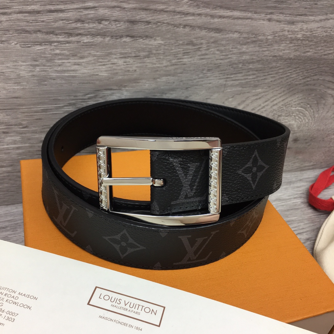 [TOP] Louis Vuitton LV Men's Belt 3.5 cm - Black - 711 Luxury