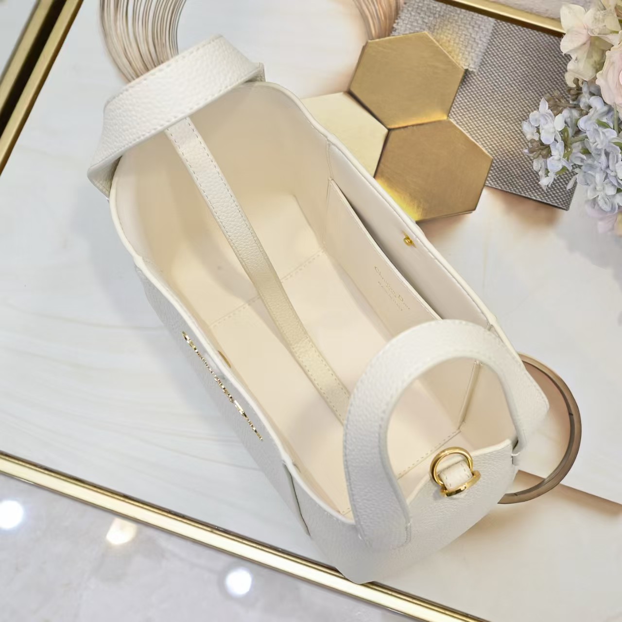 [TOP] Christian Dior CD Signature  Hobo Bag 21*19*11cm - White - 711 Luxury