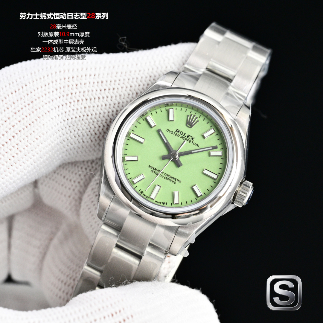 [TOP] ROLEX Watch 28mm - Green