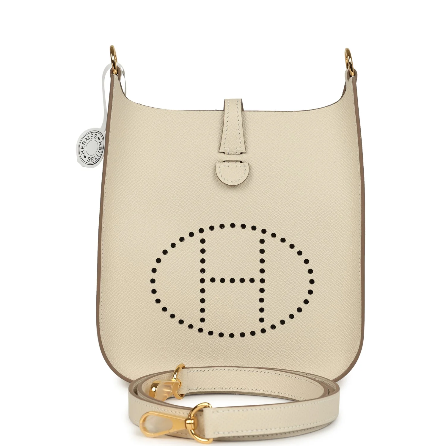 Hermes Evelyne Sellier TPM Craie Epsom Gold Hardware