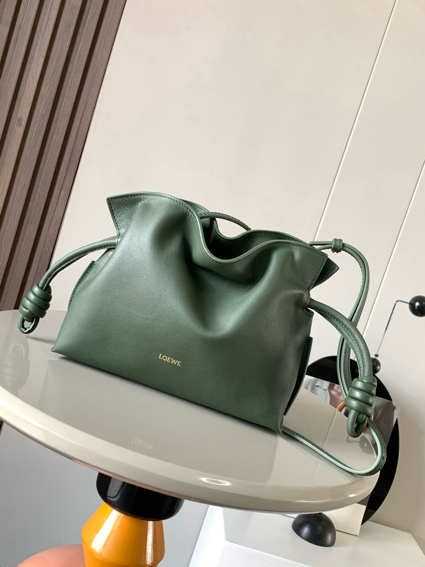 [TOP] LOEWE Flamenco Bag Cowhide Leather 23x18x9cm - Green