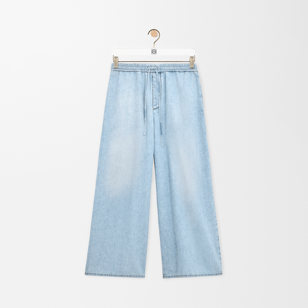 LOEWE Drawstring Trousers in Denim Blue #384653