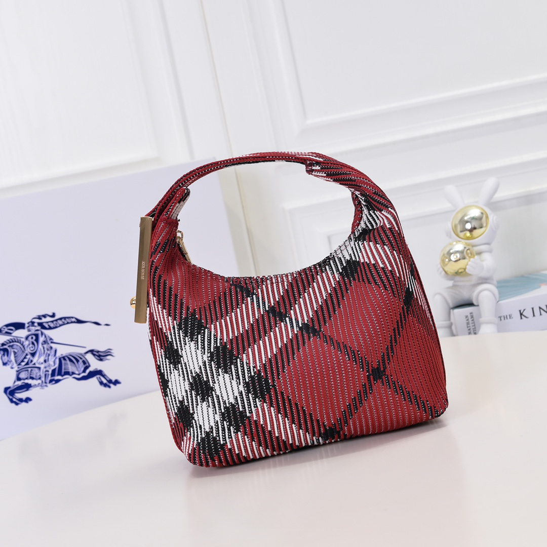[TOP] BURBERRY Plaid Bag 21.5 x 10.5 x 23cm - Red - 711 Luxury