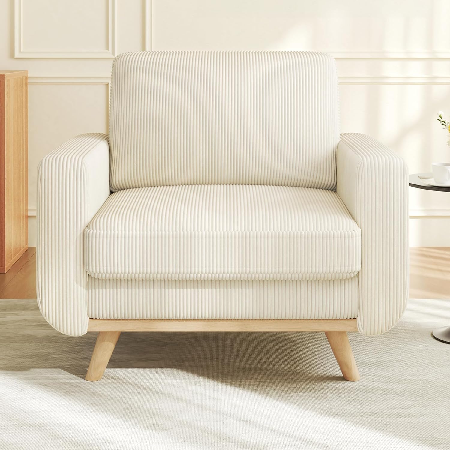 Vesgantti 172cm Loveseat Sofa Green, Comfy Corduroy Couch with Spring Cushion, 2 Seater Sofa with Solid Wood, Sofa Couch with Deep Seat, Sofa for Bedroom, Loveseat for Living Room, Green Office Couch